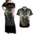 Anubis Couples Matching Off Shoulder Maxi Dress and Hawaiian Shirt Egypt Pattern Black - Wonder Print Shop