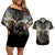 Anubis Couples Matching Off Shoulder Short Dress and Hawaiian Shirt Egypt Pattern Black - Wonder Print Shop