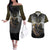 Anubis Couples Matching Off The Shoulder Long Sleeve Dress and Hawaiian Shirt Egypt Pattern Black - Wonder Print Shop