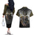 Anubis Couples Matching Off The Shoulder Long Sleeve Dress and Hawaiian Shirt Egypt Pattern Black - Wonder Print Shop