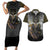 Anubis Couples Matching Short Sleeve Bodycon Dress and Hawaiian Shirt Egypt Pattern Black - Wonder Print Shop