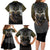 Anubis Family Matching Long Sleeve Bodycon Dress and Hawaiian Shirt Egypt Pattern Black - Wonder Print Shop