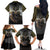 Anubis Family Matching Off Shoulder Long Sleeve Dress and Hawaiian Shirt Egypt Pattern Black - Wonder Print Shop