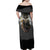 Anubis Family Matching Off Shoulder Maxi Dress and Hawaiian Shirt Egypt Pattern Black - Wonder Print Shop