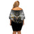 Anubis Family Matching Off Shoulder Short Dress and Hawaiian Shirt Egypt Pattern Black - Wonder Print Shop