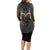 Anubis Long Sleeve Bodycon Dress Egypt Pattern Black - Wonder Print Shop