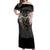 Anubis Off Shoulder Maxi Dress Egypt Pattern Black - Wonder Print Shop