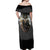 Anubis Off Shoulder Maxi Dress Egypt Pattern Black - Wonder Print Shop