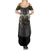 Anubis Summer Maxi Dress Egypt Pattern Black