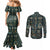 Egyptian Hieroglyphs And Deities Couples Matching Mermaid Dress and Long Sleeve Button Shirt