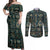 Egyptian Hieroglyphs And Deities Couples Matching Off Shoulder Maxi Dress and Long Sleeve Button Shirt - Wonder Print Shop