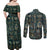 Egyptian Hieroglyphs And Deities Couples Matching Off Shoulder Maxi Dress and Long Sleeve Button Shirt - Wonder Print Shop