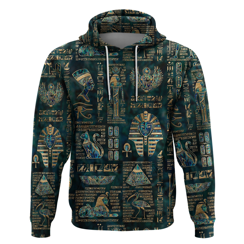 Egyptian Hieroglyphs And Deities Hoodie - Wonder Print Shop