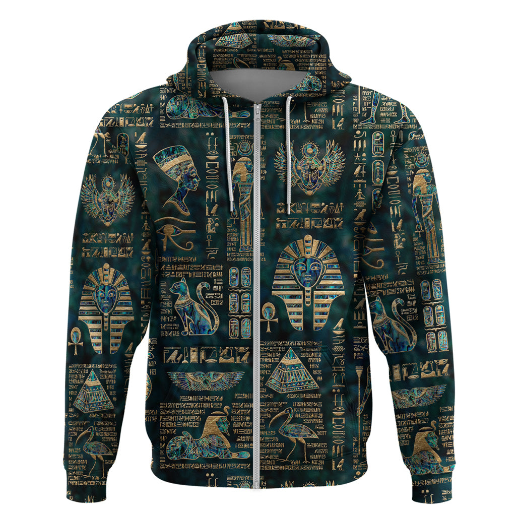 Egyptian Hieroglyphs And Deities Zip Hoodie