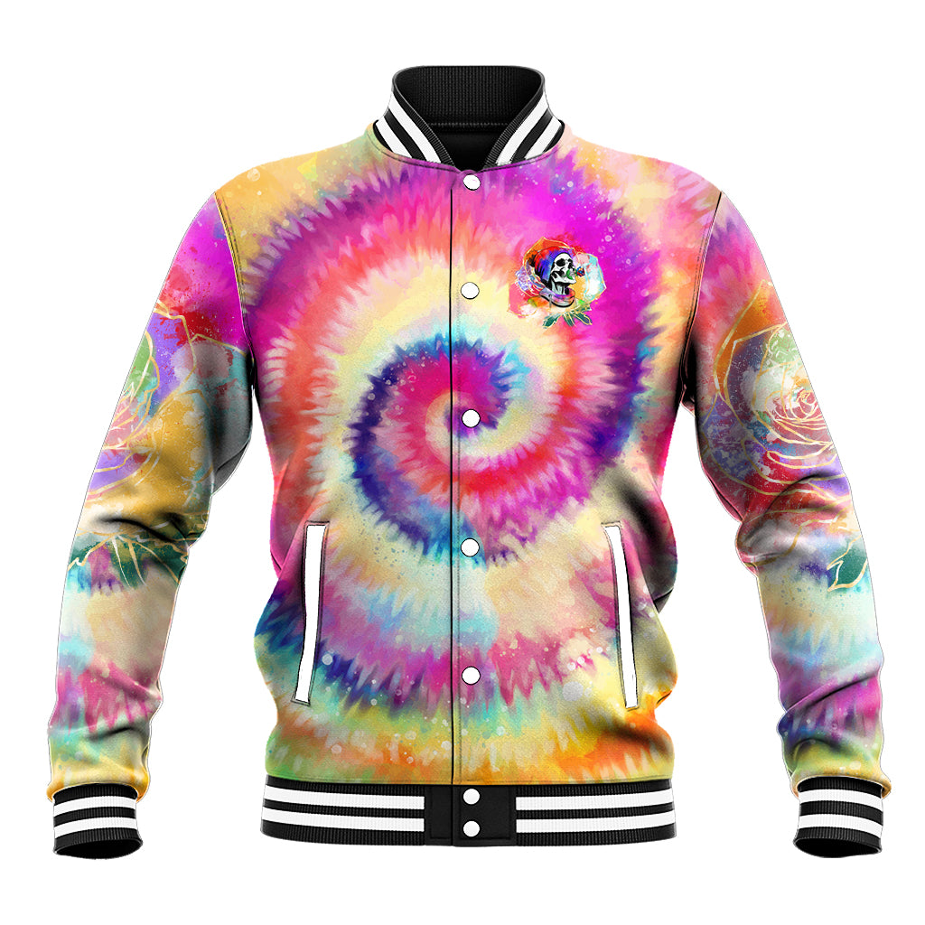 We Are All Human LGBT Baseball Jacket Skull Tie Dye - Wonder Print Shop