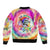 We Are All Human LGBT Bomber Jacket Skull Tie Dye - Wonder Print Shop