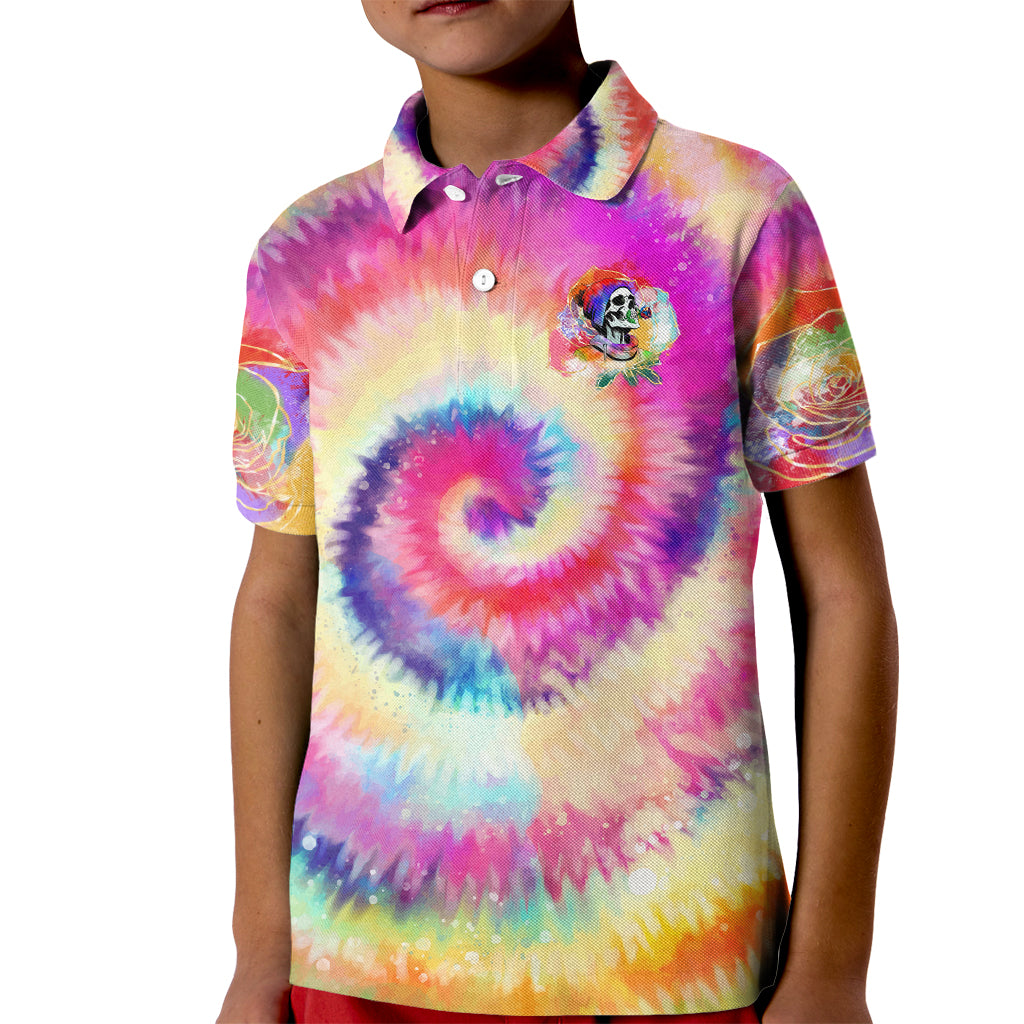 We Are All Human LGBT Kid Polo Shirt Skull Tie Dye - Wonder Print Shop