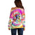 We Are All Human LGBT Off Shoulder Sweater Skull Tie Dye - Wonder Print Shop