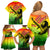 The Real Bob Marley Family Matching Off Shoulder Short Dress and Hawaiian Shirt African Jamaica Reggae