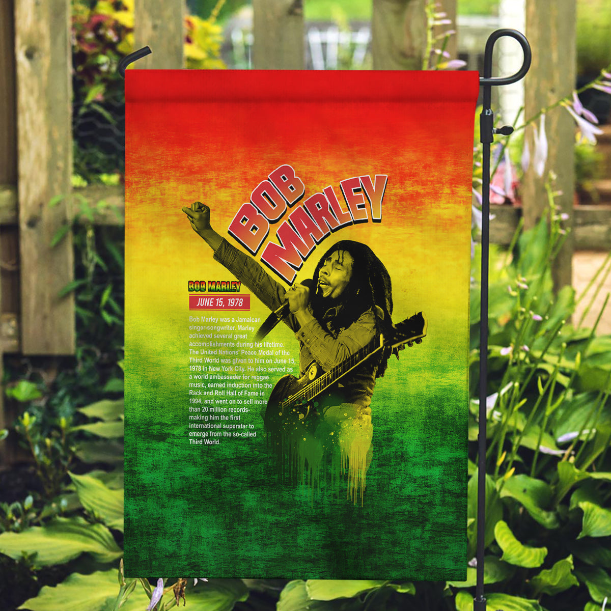 The Real Bob Marley Garden Flag African Jamaica Reggae