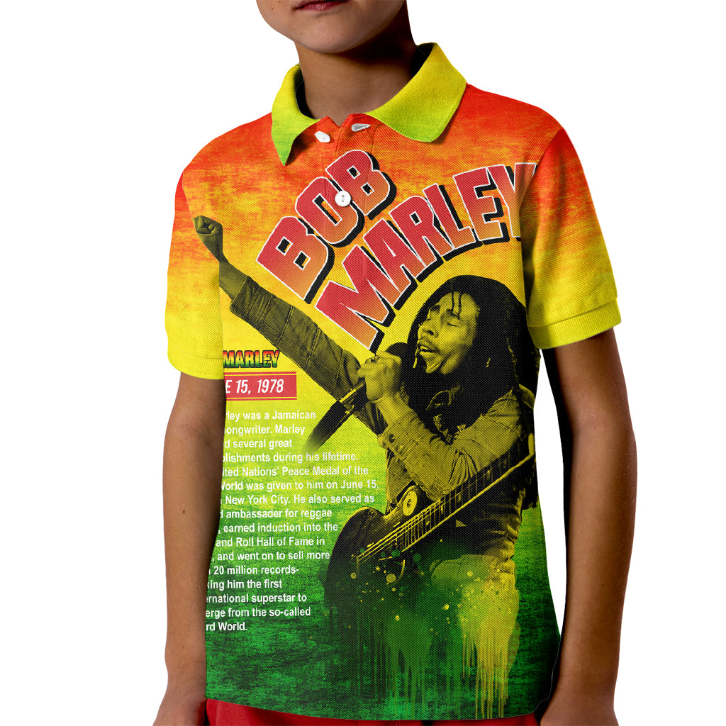 The Real Bob Marley Kid Polo Shirt African Jamaica Reggae