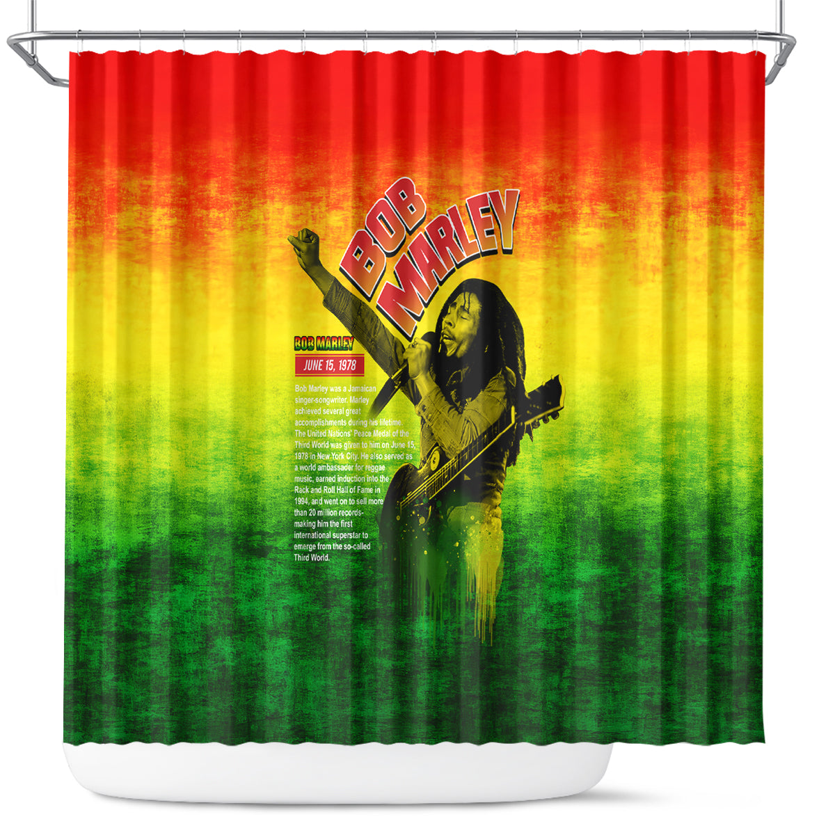 The Real Bob Marley Shower Curtain African Jamaica Reggae