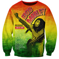 Unisex crewneck sweatshirt with long sleeves, multicolor reggae-style front graphic