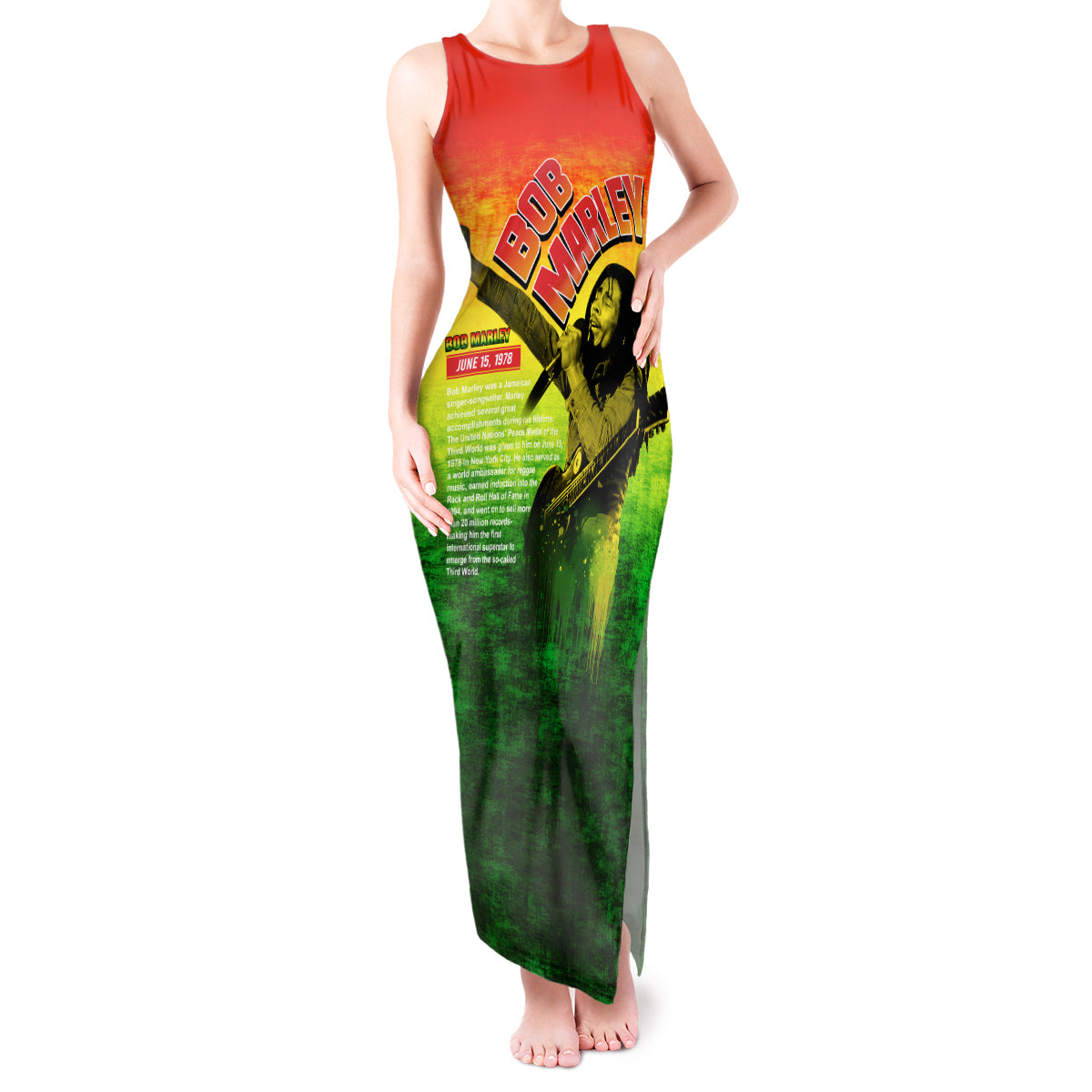 The Real Bob Marley Tank Maxi Dress African Jamaica Reggae