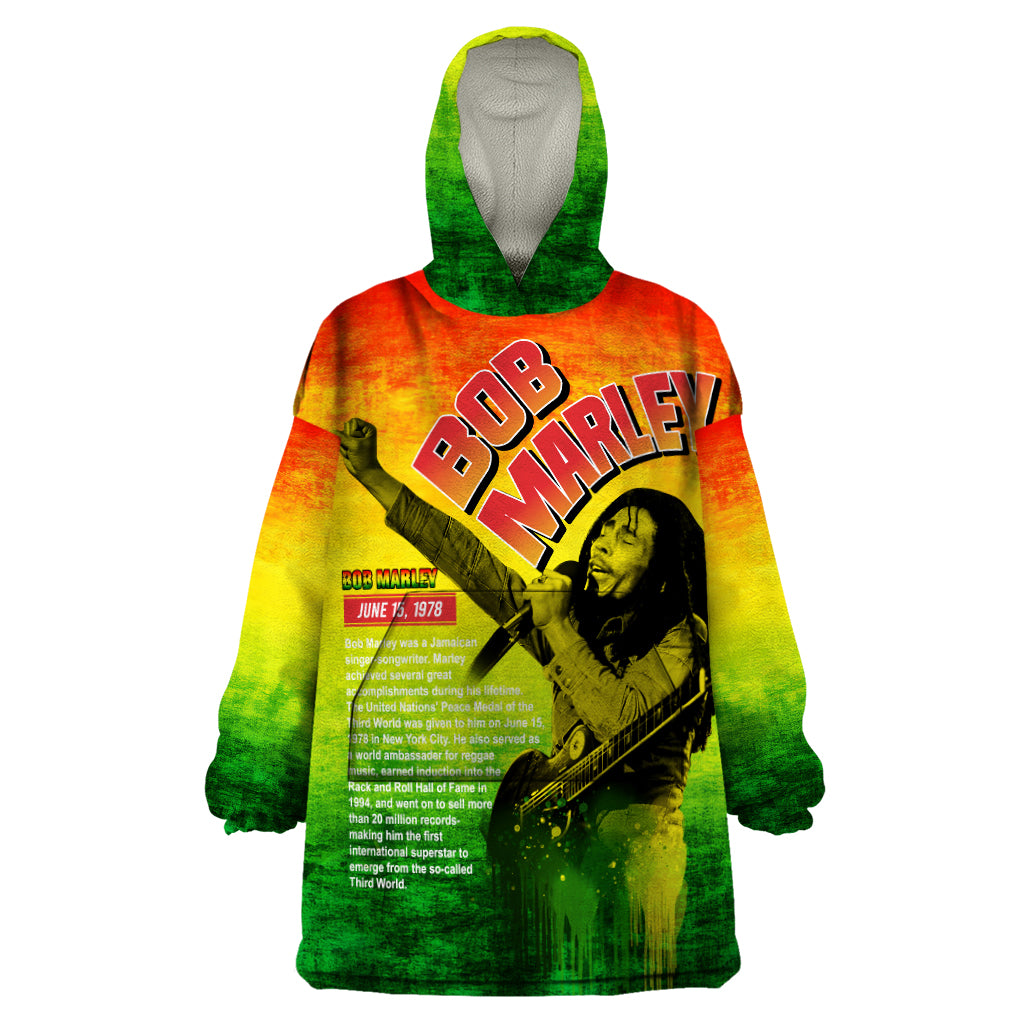 The Real Bob Marley Wearable Blanket Hoodie African Jamaica Reggae