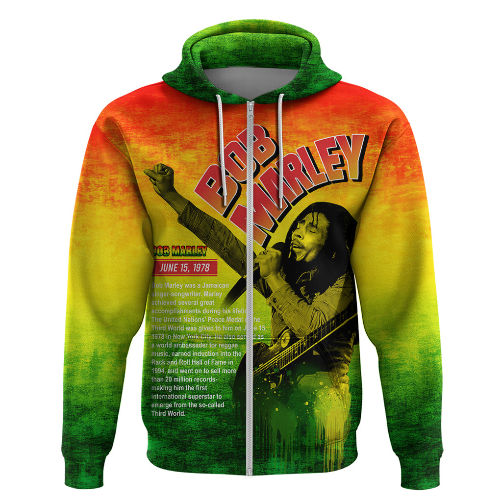 The Real Bob Marley Zip Hoodie African Jamaica Reggae