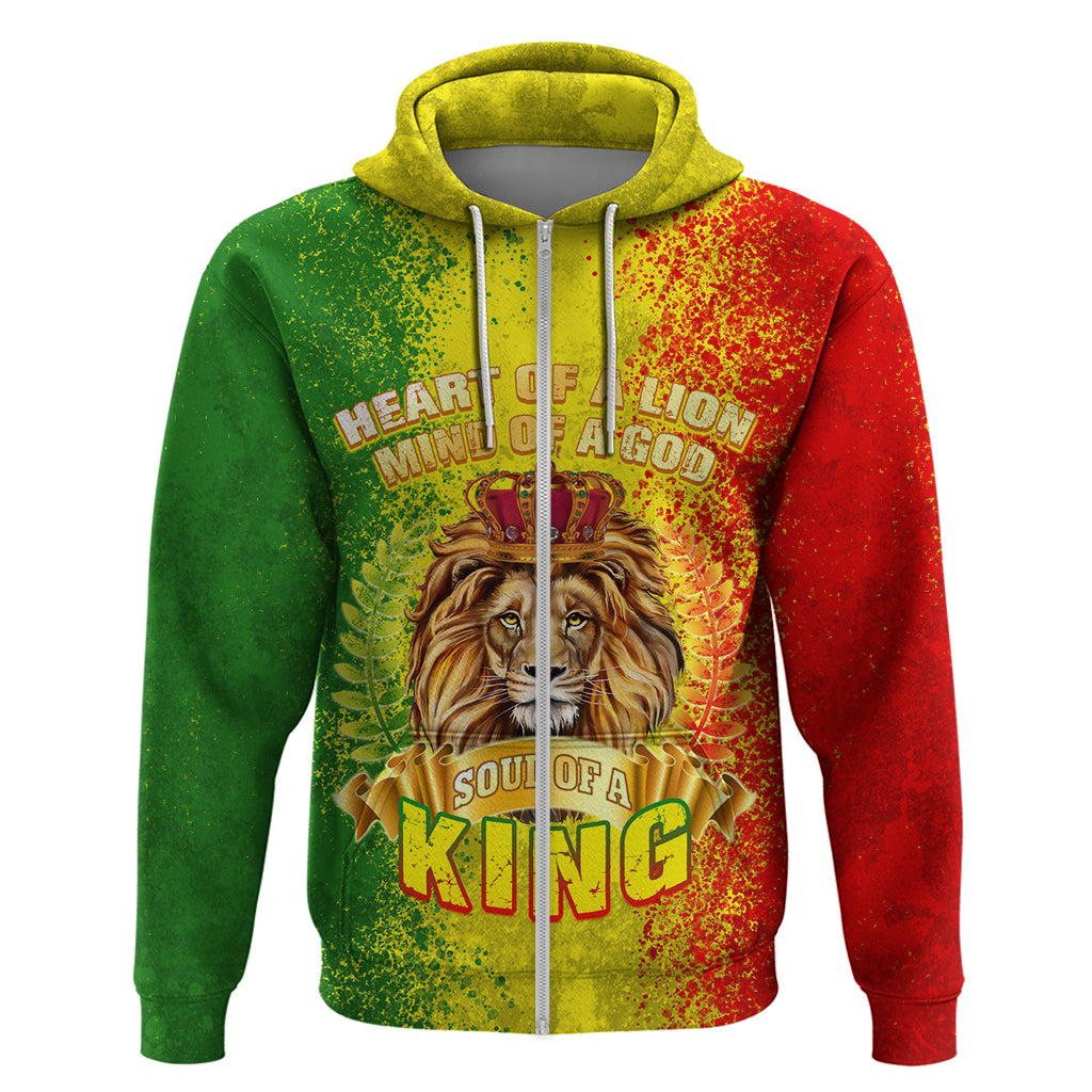 King's African Spirit Zip Hoodie Heart of A Lion - Wonder Print Shop