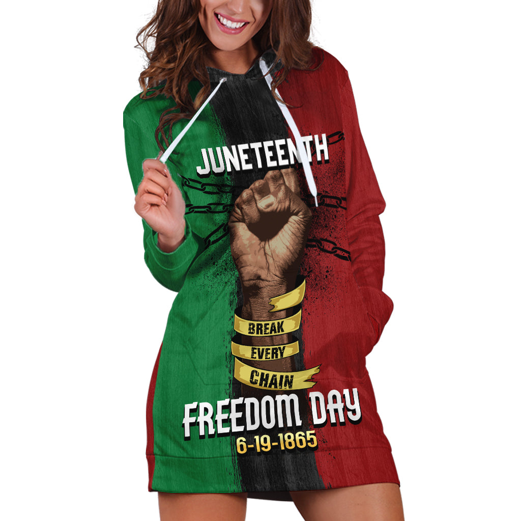 Juneteenth Freedom Day Hoodie Dress Black Pride Month - Wonder Print Shop