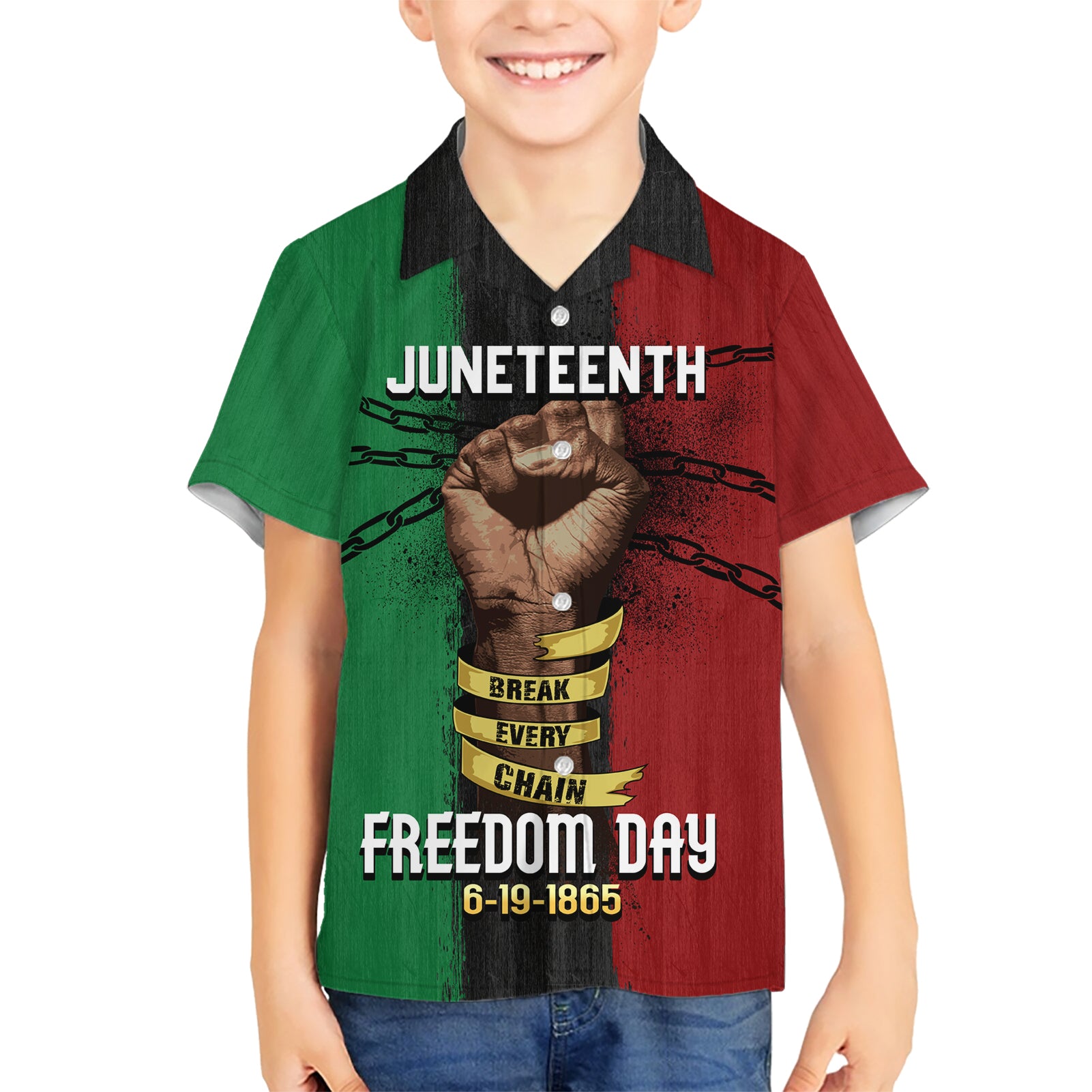 Juneteenth Freedom Day Kid Hawaiian Shirt Black Pride Month - Wonder Print Shop