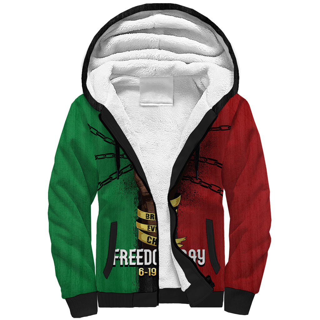 Juneteenth Freedom Day Sherpa Hoodie Black Pride Month