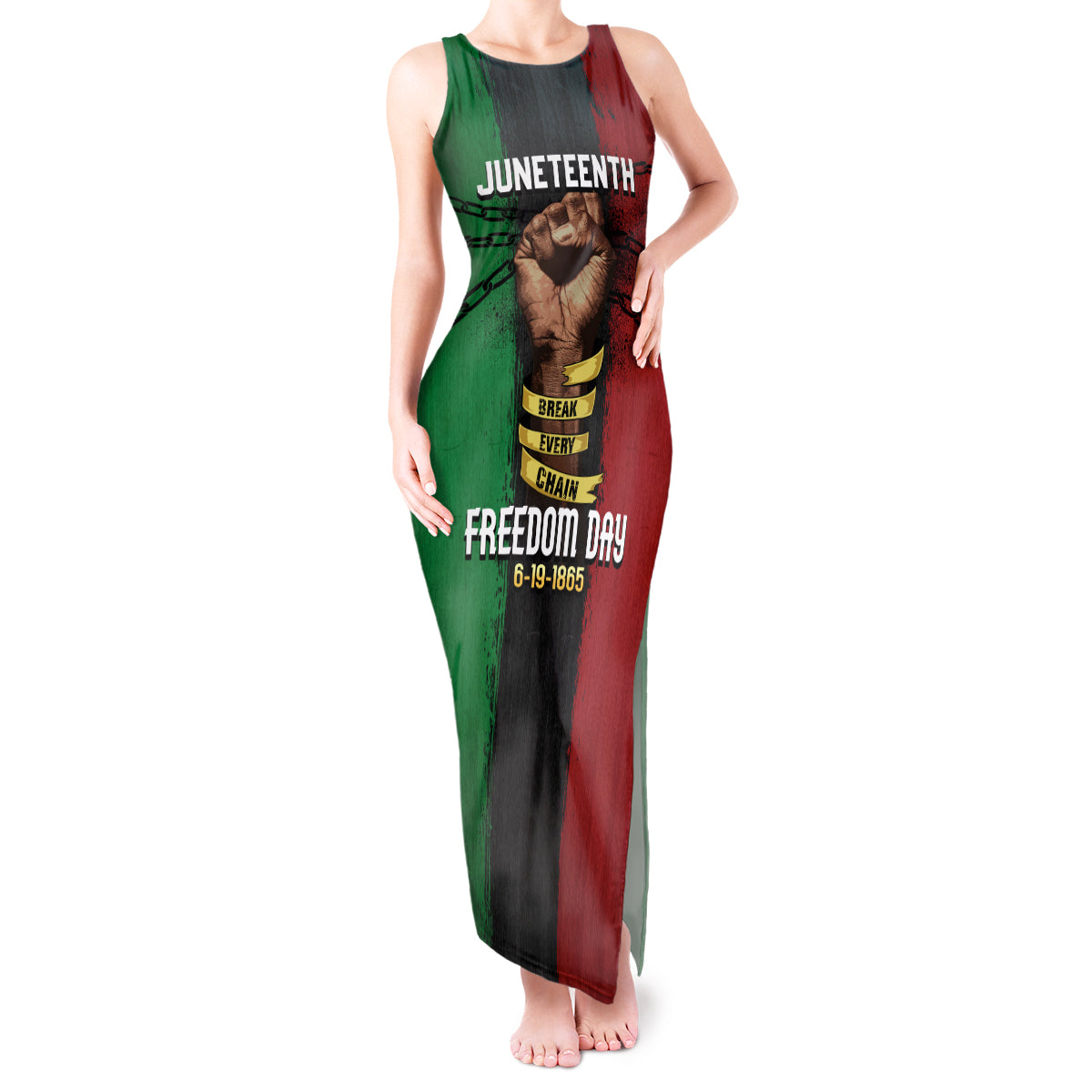 Juneteenth Freedom Day Tank Maxi Dress Black Pride Month