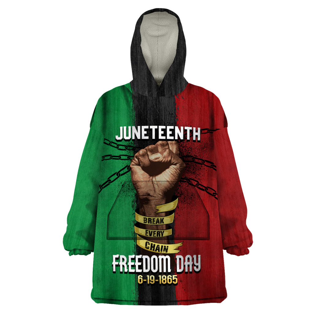 Juneteenth Freedom Day Wearable Blanket Hoodie Black Pride Month