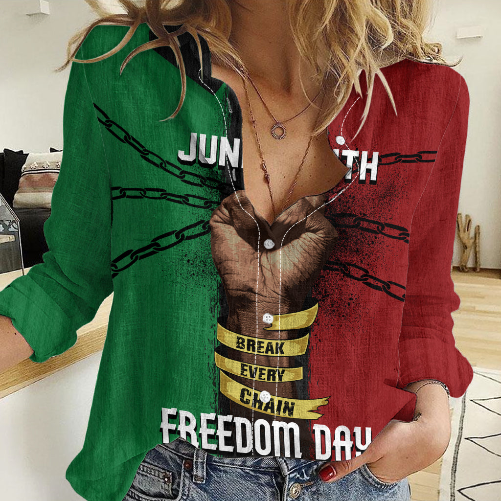 Juneteenth Freedom Day Women Casual Shirt Black Pride Month