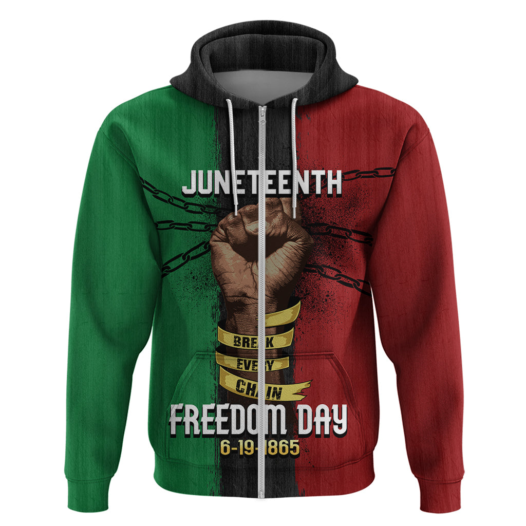 Juneteenth Freedom Day Zip Hoodie Black Pride Month