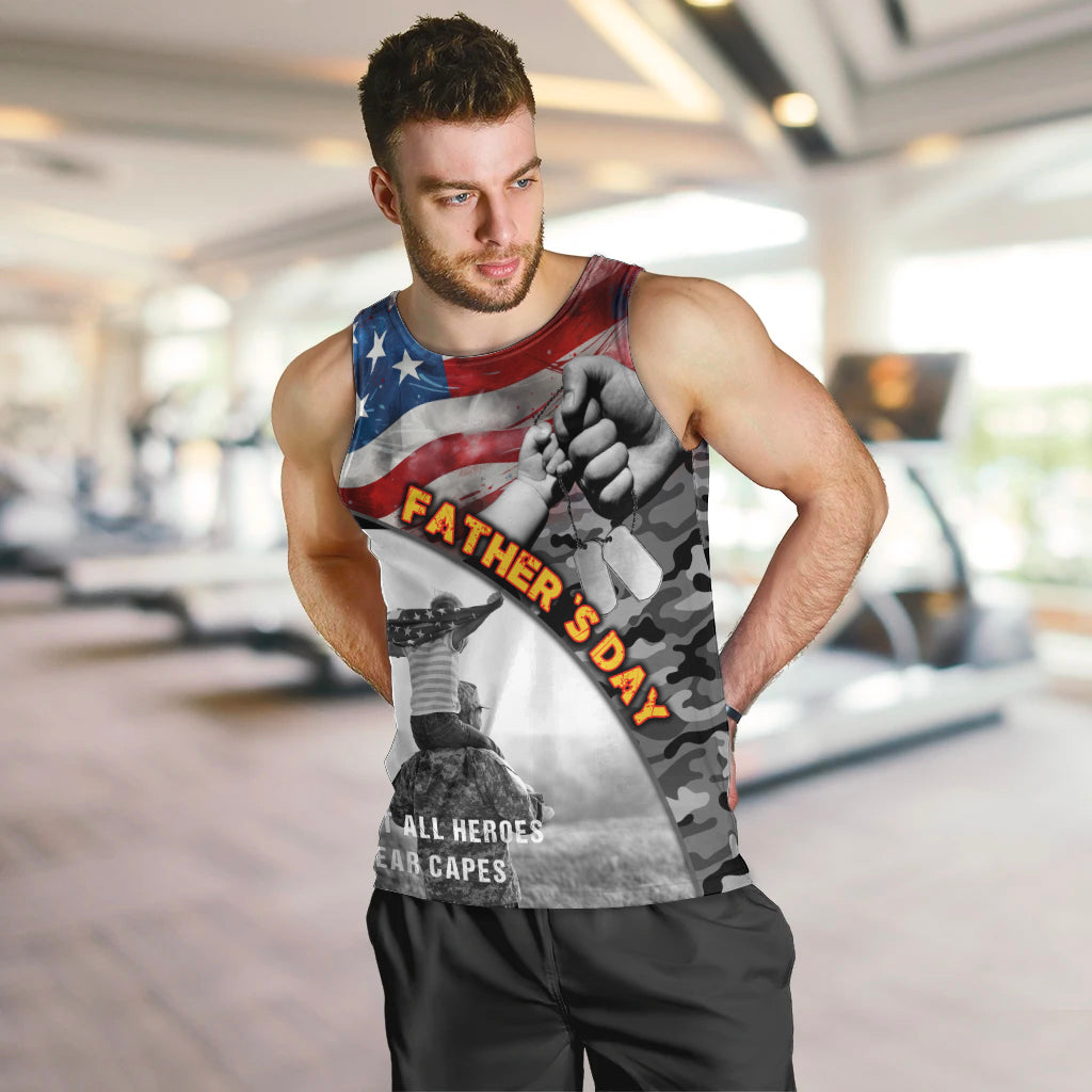 Father's Day Veteran Men Tank Top American Flag - Wonder Print Shop