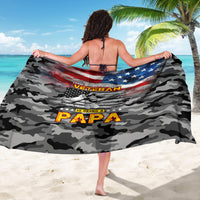 Camo American flag veteran 'Papa' sarong towel with star and hand print
