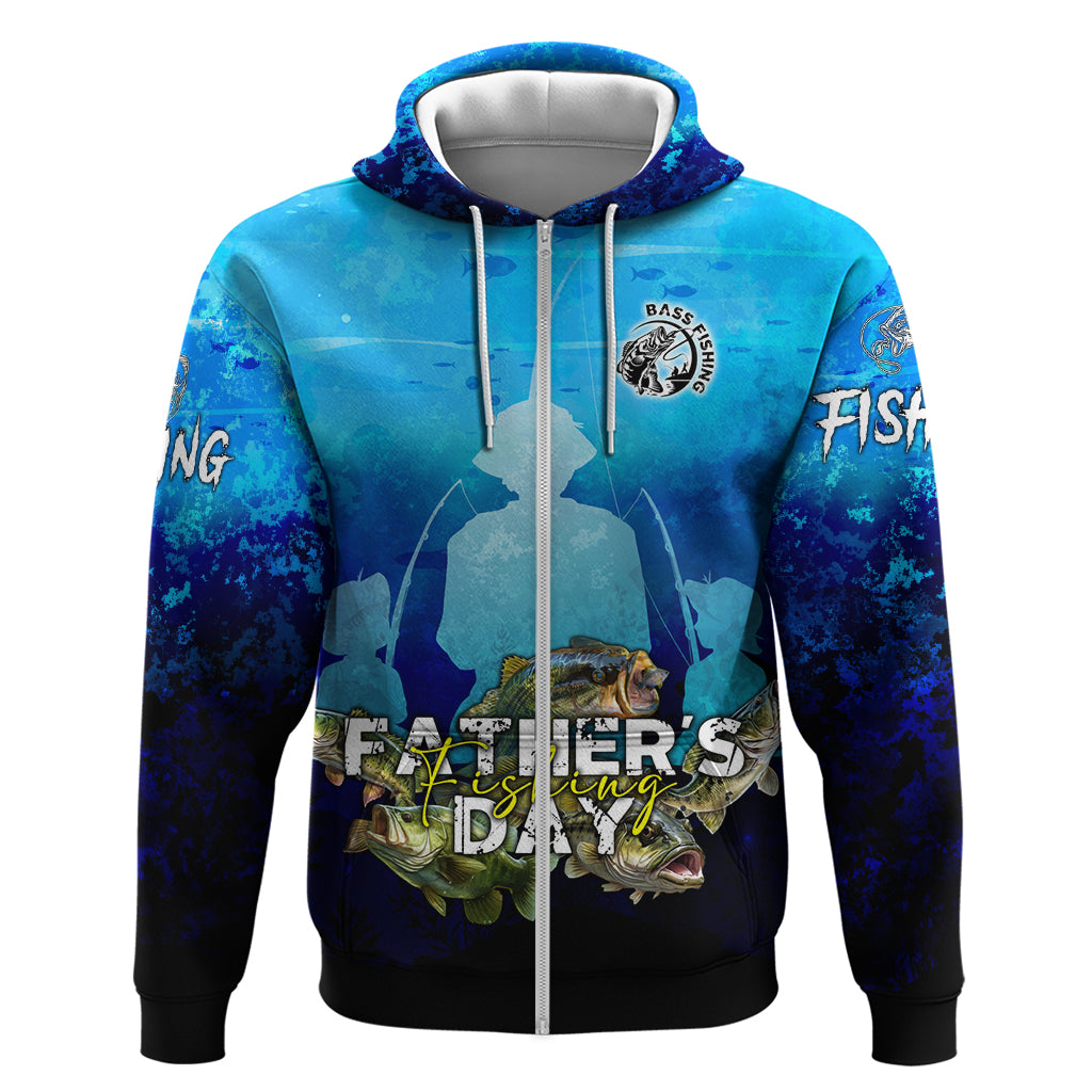 Personalized Father's Day Bass Fishing Zip Hoodie Son and Daughter - Wonder Print Shop