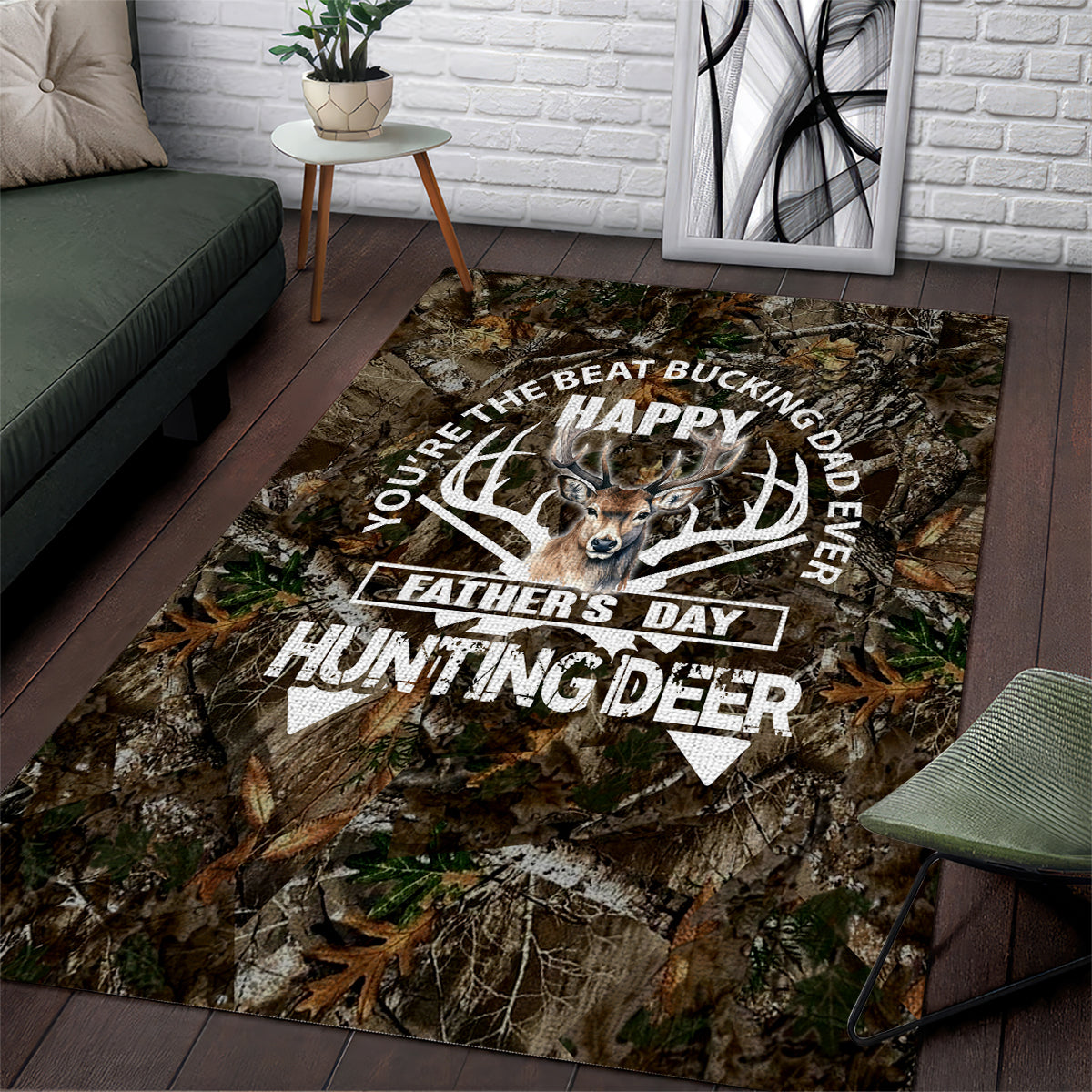 Happy Father's Day Deer Hunting Area Rug Dad I Love You - Wonder Print Shop