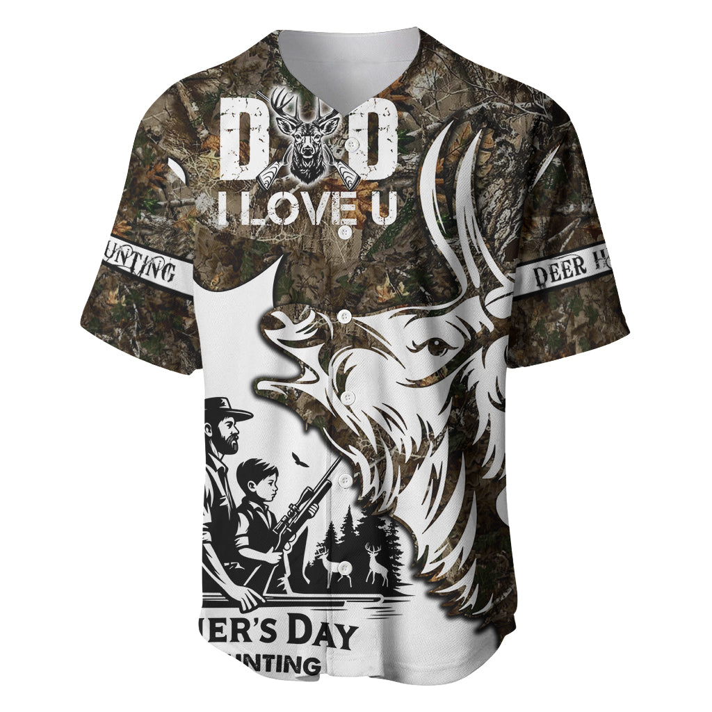 Happy Father's Day Deer Hunting Baseball Jersey Dad I Love You - Wonder Print Shop