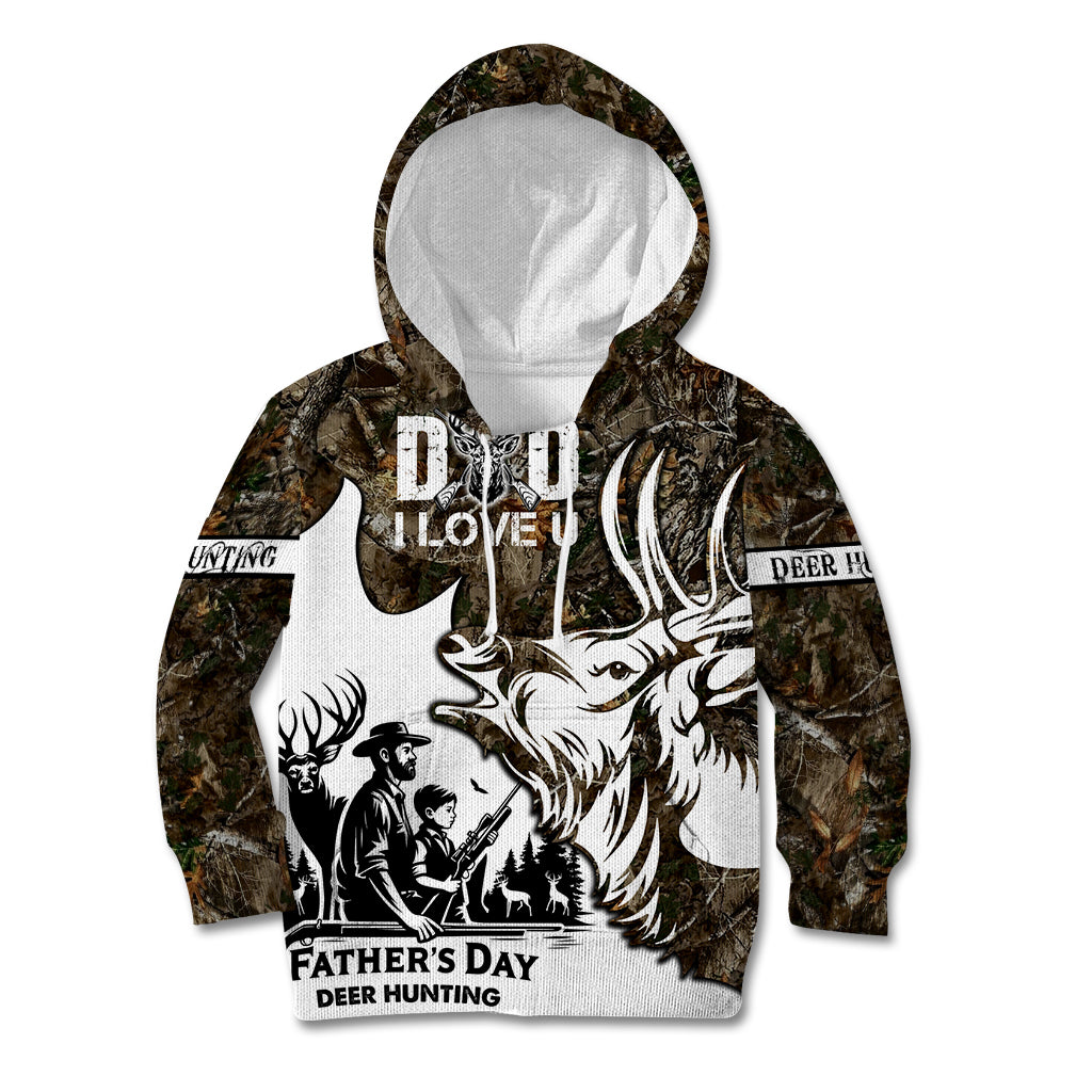 Happy Father's Day Deer Hunting Kid Hoodie Dad I Love You - Wonder Print Shop