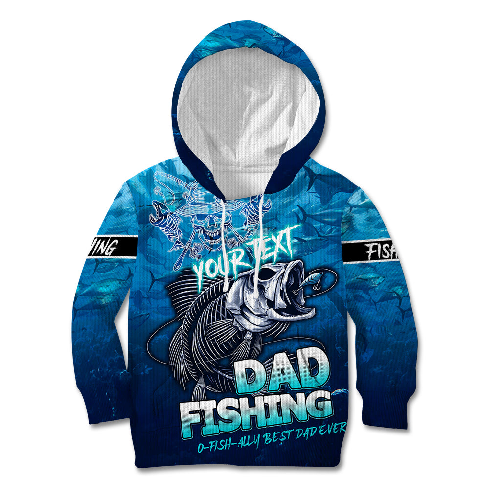 Personalized Father's Day Dad Fishing Skull Fisherman Kid Hoodie O Fish Ally Best Dad Ever - Wonder Print Shop