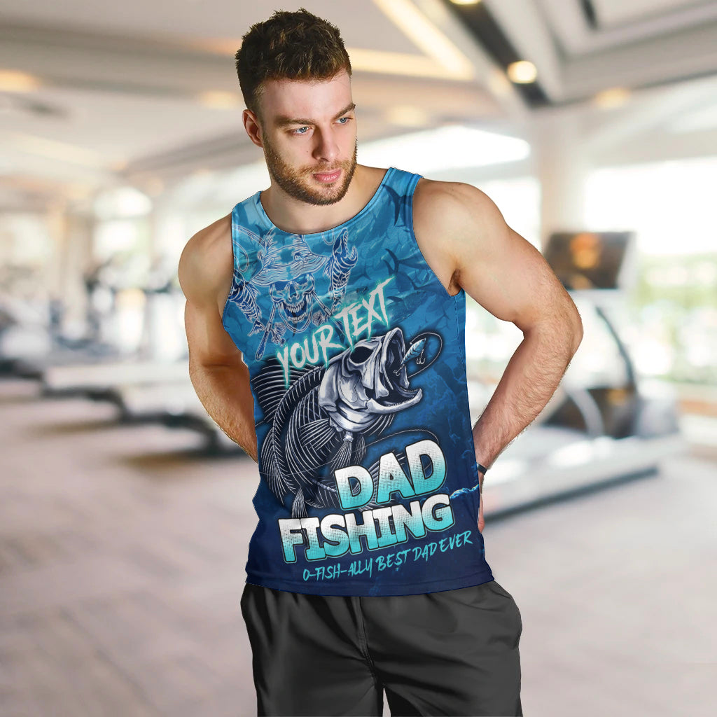 Personalized Father's Day Dad Fishing Skull Fisherman Men Tank Top O Fish Ally Best Dad Ever - Wonder Print Shop