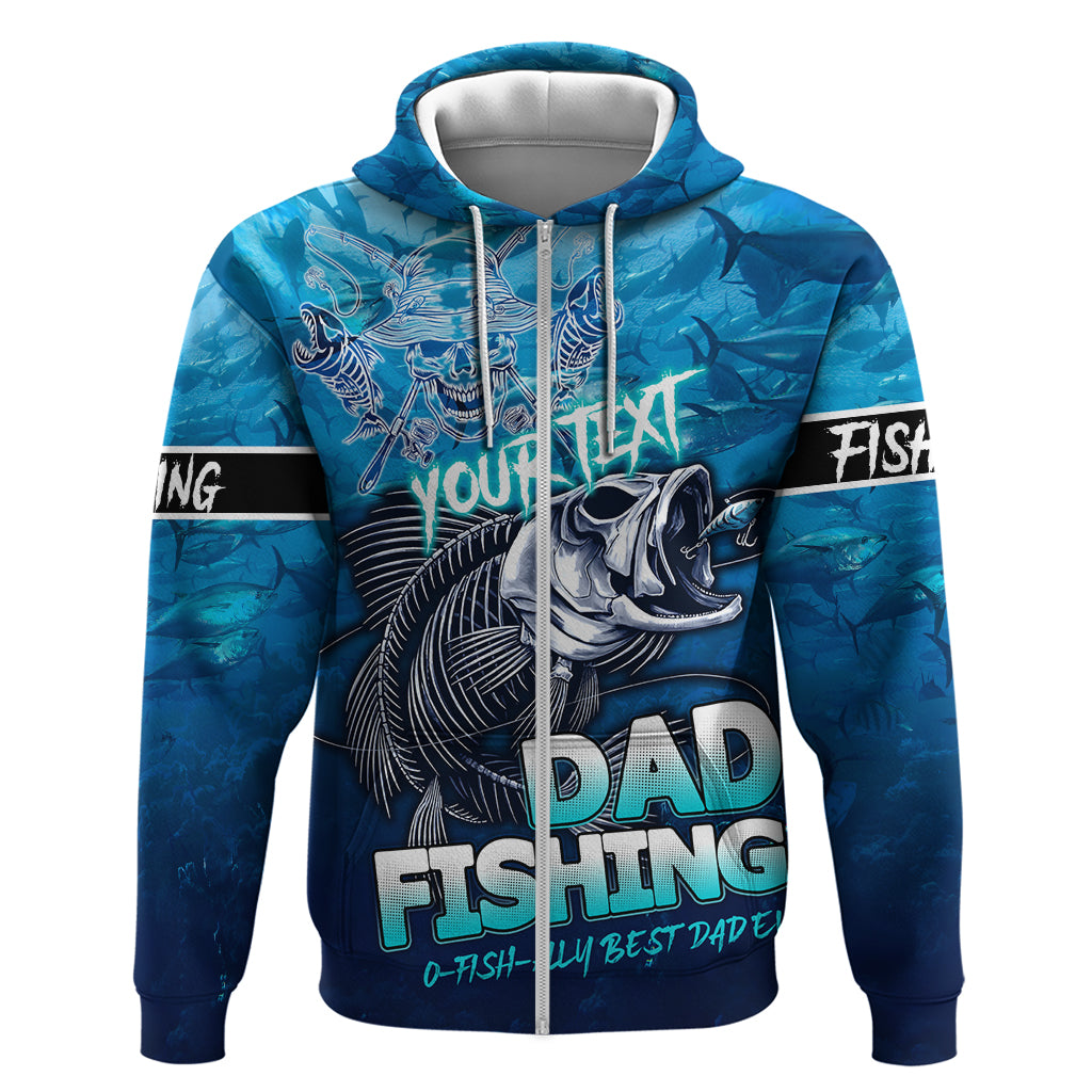 Personalized Father's Day Dad Fishing Skull Fisherman Zip Hoodie O Fish Ally Best Dad Ever