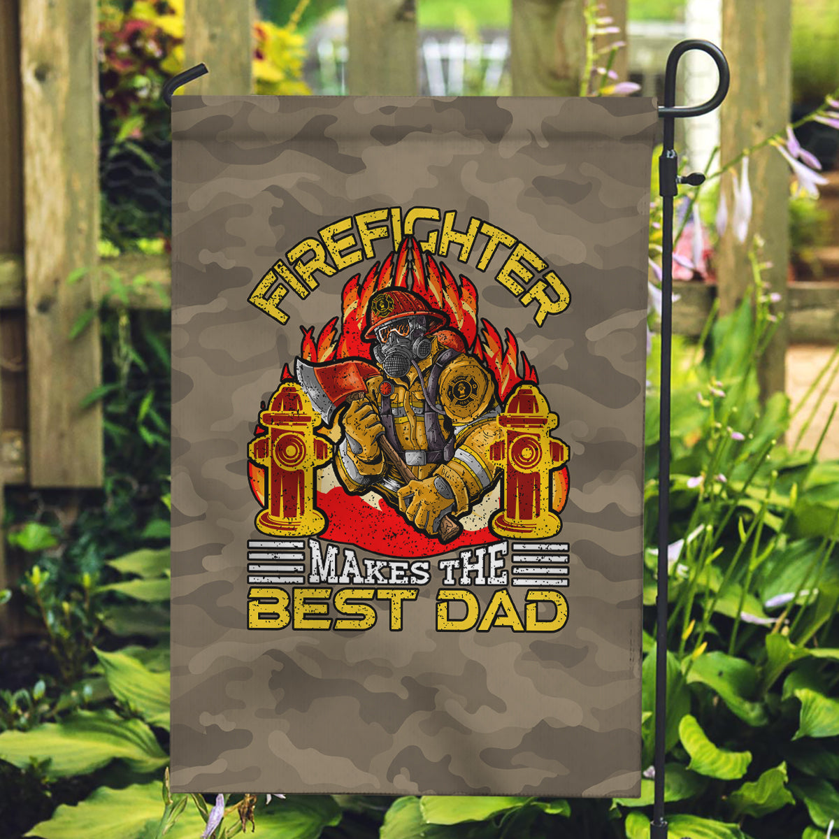 Firefighter Make The Best Dad Garden Flag Father's Day - Wonder Print Shop