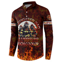 Firefighter dad button sweatshirt in red-brown with front graphic and flame accents