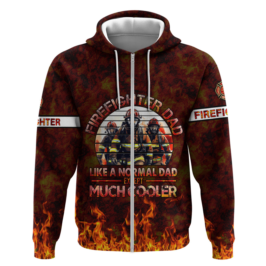 Father and Kids Firefighter Zip Hoodie Like A Normal Dad - Wonder Print Shop